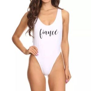 Fiance one piece high cut backless bathing suit